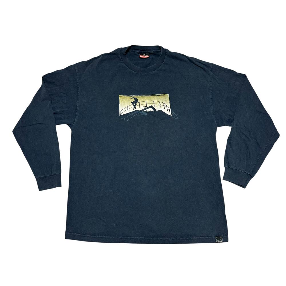 Vintage Y2K Dakine Snowboard Long Sleeve Tee USA Made Surf Skate Sz Black XL